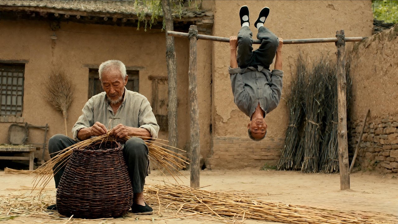 80-Year-Old Chinese Artisan Creates Unbelievable Wicker Baskets & Defies Age on a Pull-Up Bar!