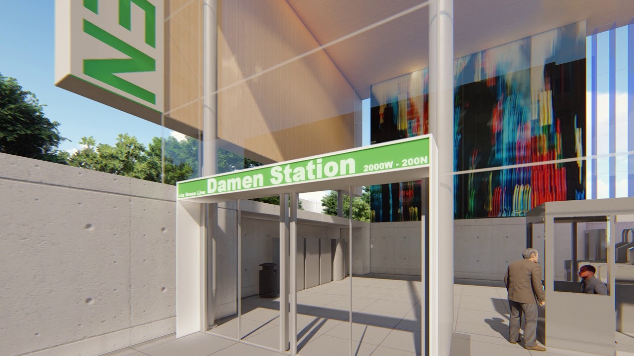 Mayor Emanuel Unveils Design for New CTA Damen Green Line Station - YouTube