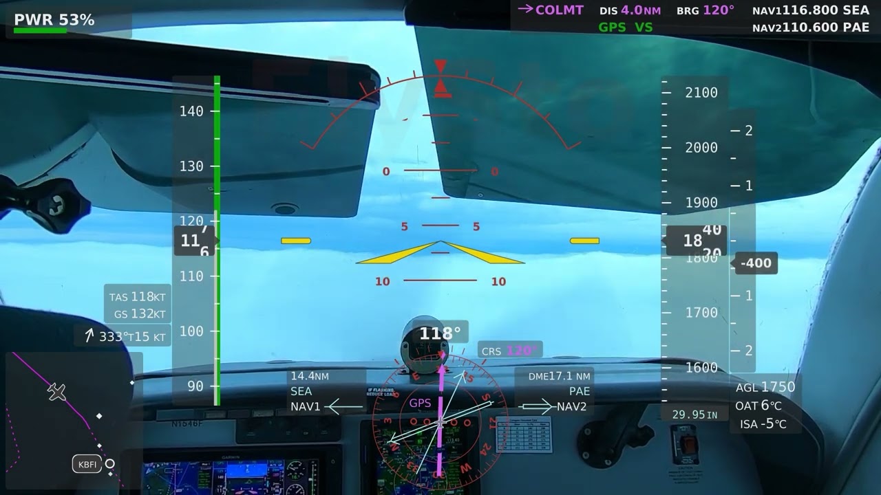 Approach Through the Clouds to Boeing Field