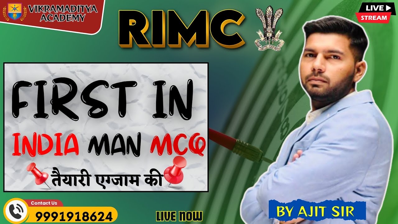 First in India Men  for RIMC exam by Ajit Sir  Vikramaditya Academy   rimc  education  gkinhindi