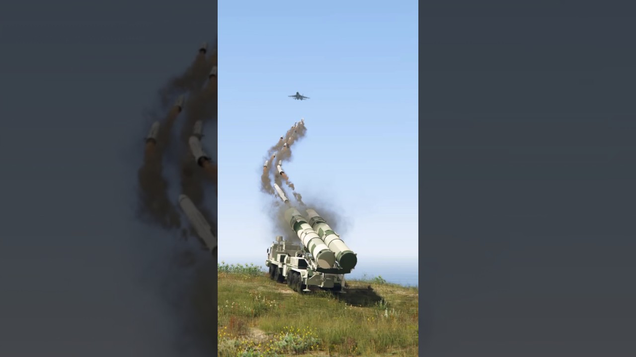 How Ground Base Defense System Launch Blasttic Missiles At B-21 Bomber Gtav