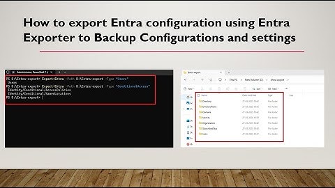 How to export Entra configuration using Entra Exporter to Backup Configurations and settings