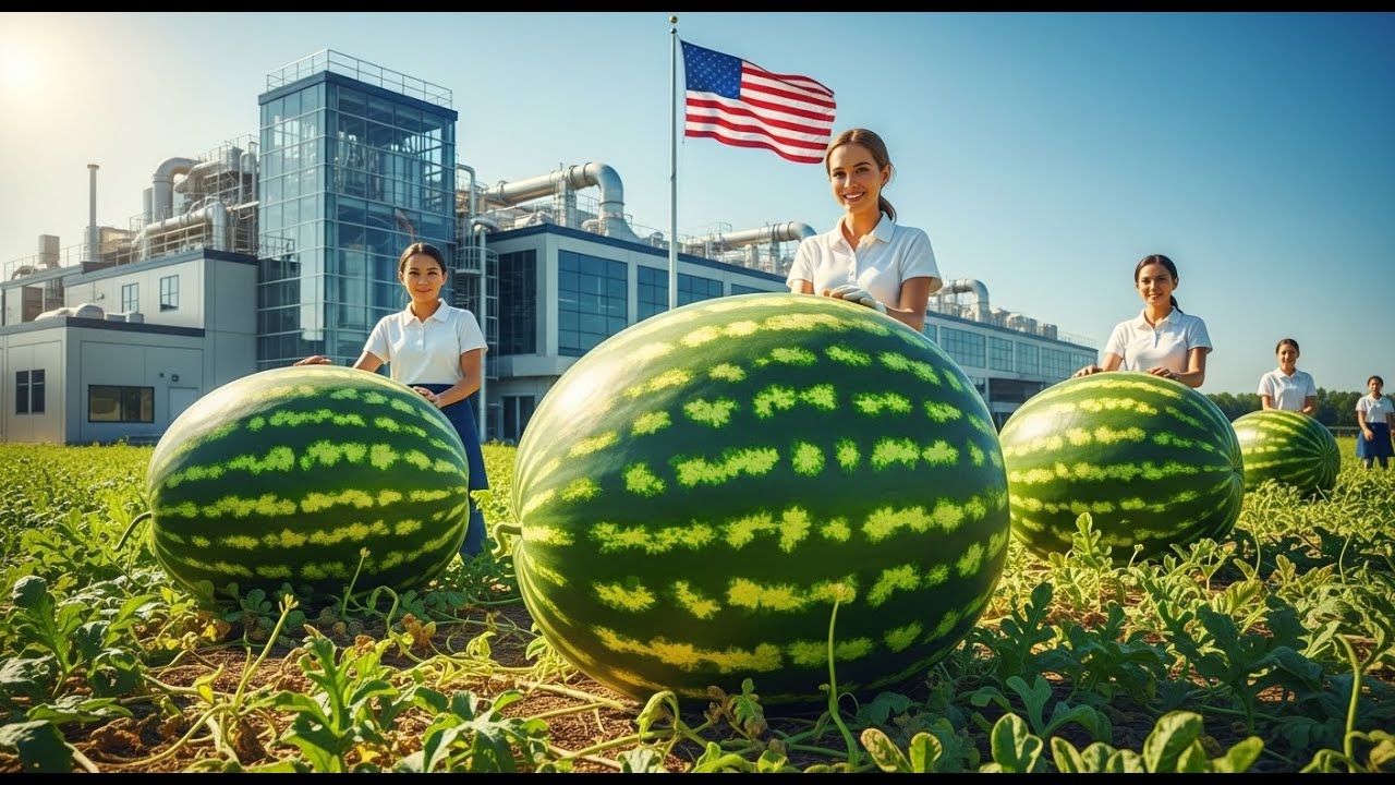 Amazing - a modern watermelon juice factory - the whole process revealed!