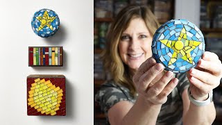 HOW TO MAKE MOSAIC BOXES | 3 Designs of Stained Glass + Mixed Media