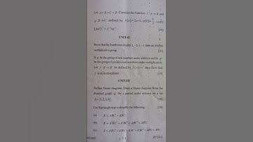 Discrete Mathematics  || Question Paper || BCA 4th Semester