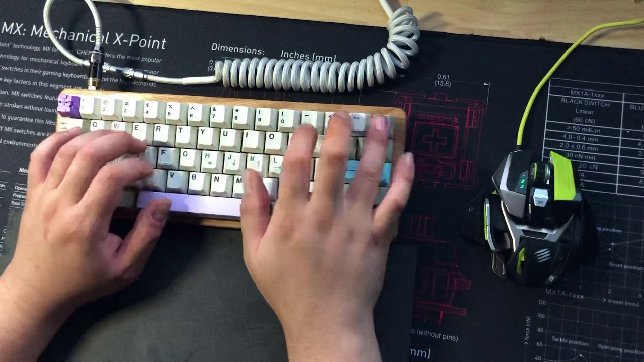 Tree board 60% with cherry vintage brown switch typing sounds