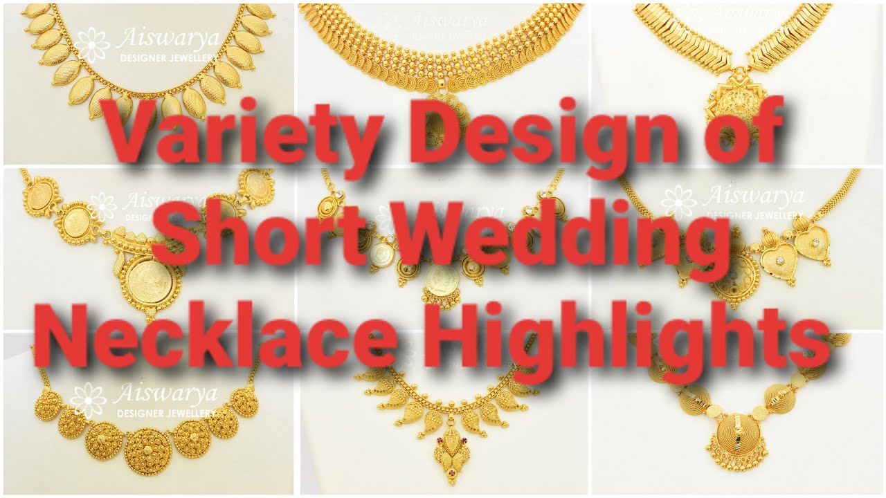 Variety Design of Short Necklace Collection | Gold Coated Short Haram | Aiswarya Designer Jewellery
