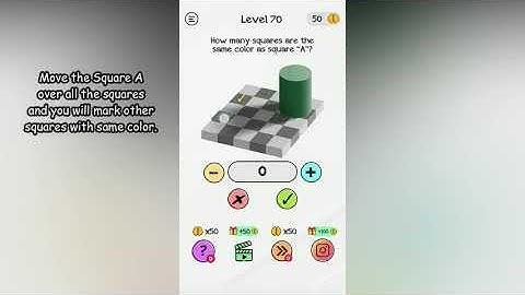 Braindom Level 70 How many square are the same color as square "A"?