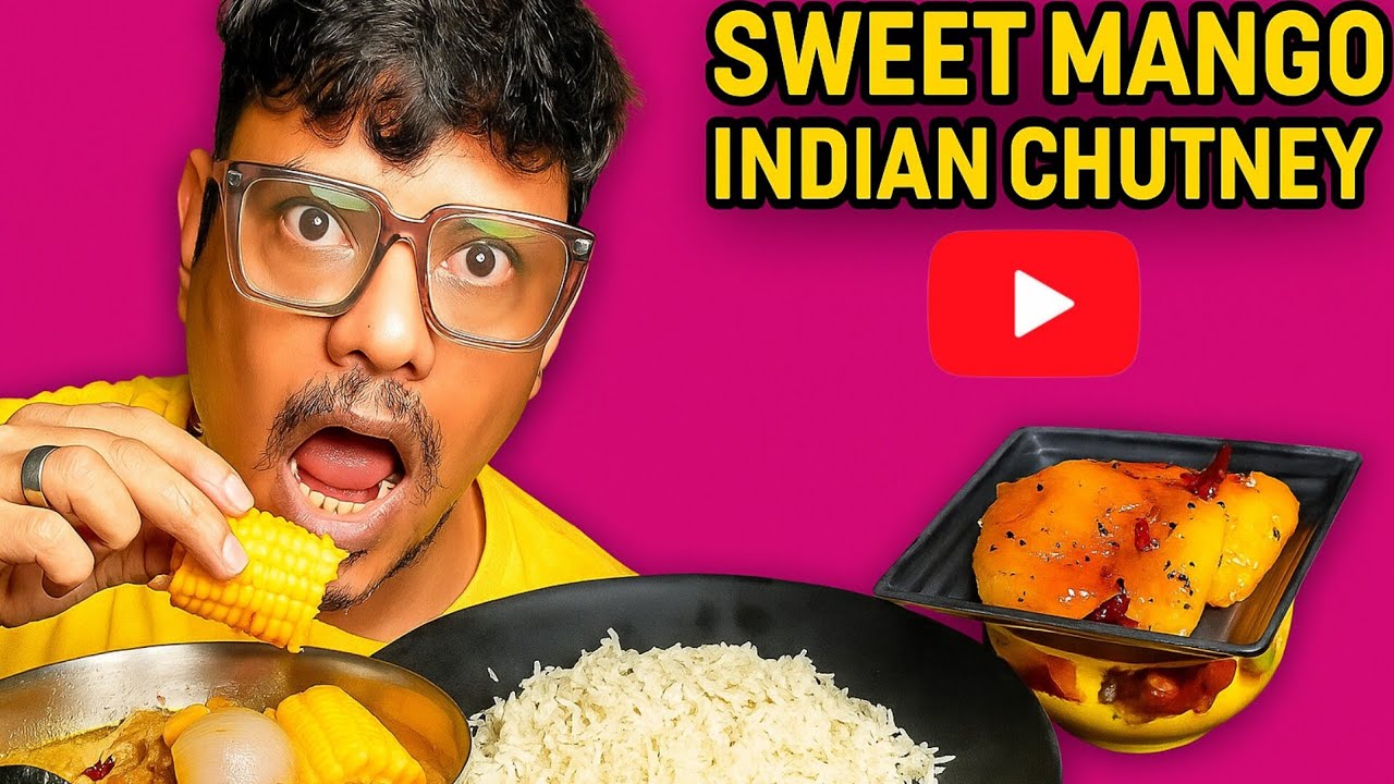 Eating Chicken Stew with Rice & Mango Sweet Chutney | Comfort Food Mukbang |