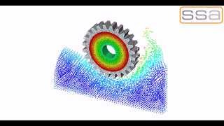 SIMULIA Abaqus - Gear in Oil bath