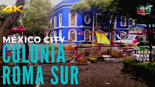 【4K】COLONIA ROMA SUR MÉXICO CITY Ciudad de México - Walking Tour in 4K60fp 4k México