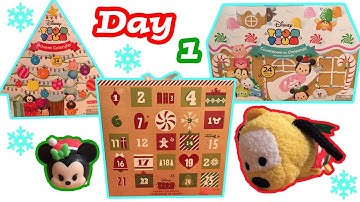 Tsum Tsum Advent Calendar Craze DAY 1 Christmas Holiday Tsum Tsum Plush + Figure Toy Surprises