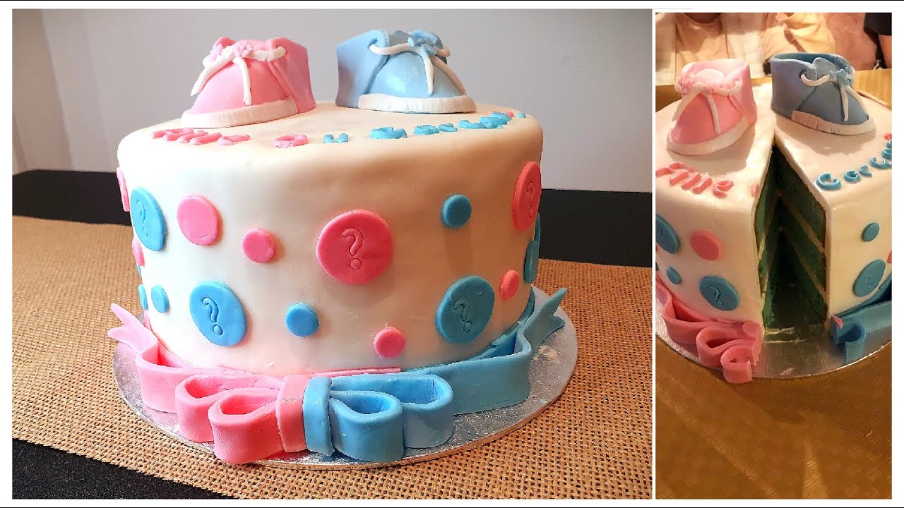 كيك معرفة جنس الجنين, أول طلبية درتها وعجبتهم و كانت المفاجئة داخل الكيك/  cake fille ou garçon