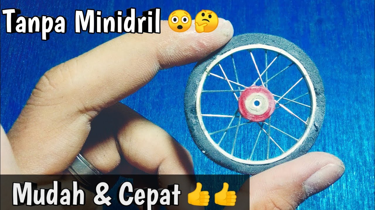 cara membuat roda miniatur motor - YouTube