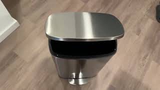 Amazon Basics Smudge Resistant Rectangular Trash Can With Soft Close Foot Pedal Review
