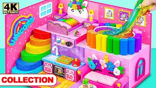 DIY Miniature Cute Unicorn House ❤️ Build Pink Miniature House from Cardboard Compilation