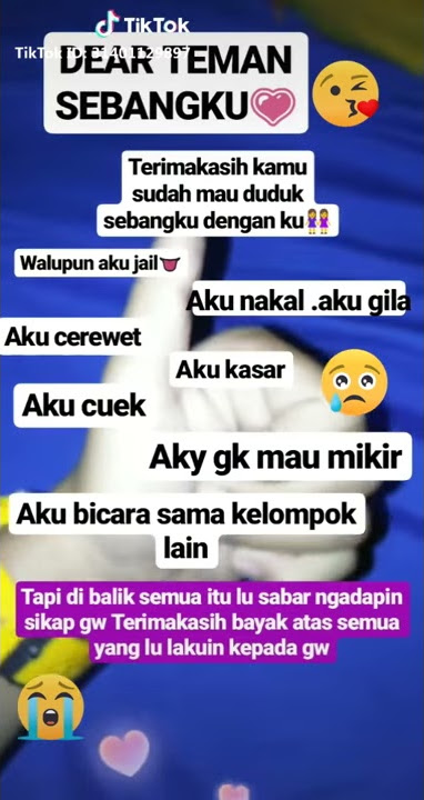 Ucapan terimakasih kepada teman sebangku