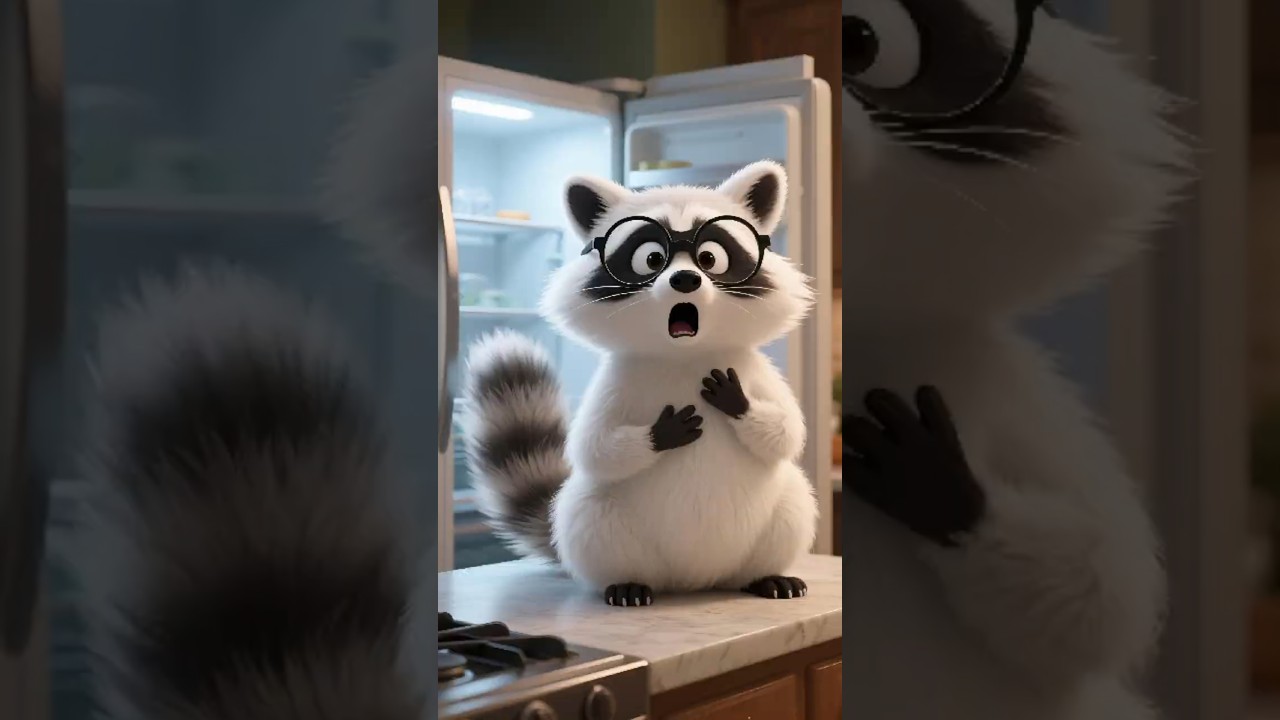 ¡La nevera intentó encerrarme! 🧊😱 (historia divertida)#nevera #mapache #animación3D