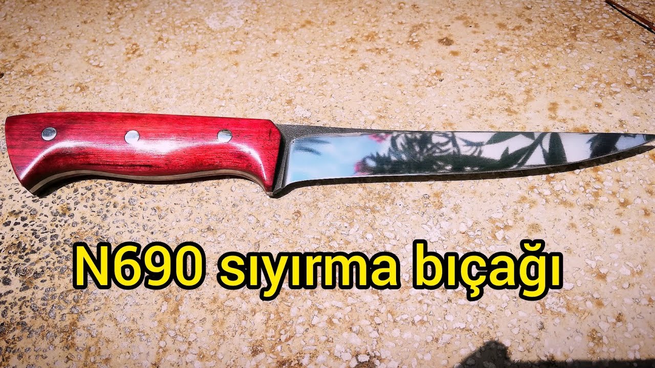 n690 kasap sıyırma bıçağı yapımı el yapımı bıçak handmade knife ( making a  steel knife) - YouTube