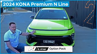 2024 Hyundai Kona Premium N Line WalkThrough in Neoteric Yellow!