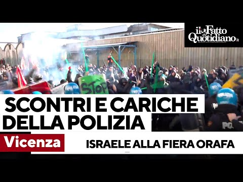 Vicenza, centri sociali contro la presenza di Israele alla fiera orafa: cariche della polizia