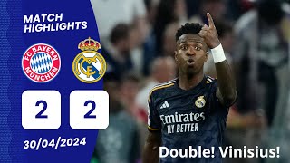 Bayern Munich vs Real Madrid (2-2) HIGHLIGHTS: Vinicius 2x, Kane \& Sane GOALS!