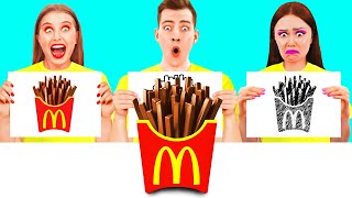 Who Draws it Better Take The Prize | Funny Food Situations by TeenTeam Challenge