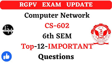 Computer Network | Super Important Questions | CS 602 | RGPV Exam Imp Topics 6th semester