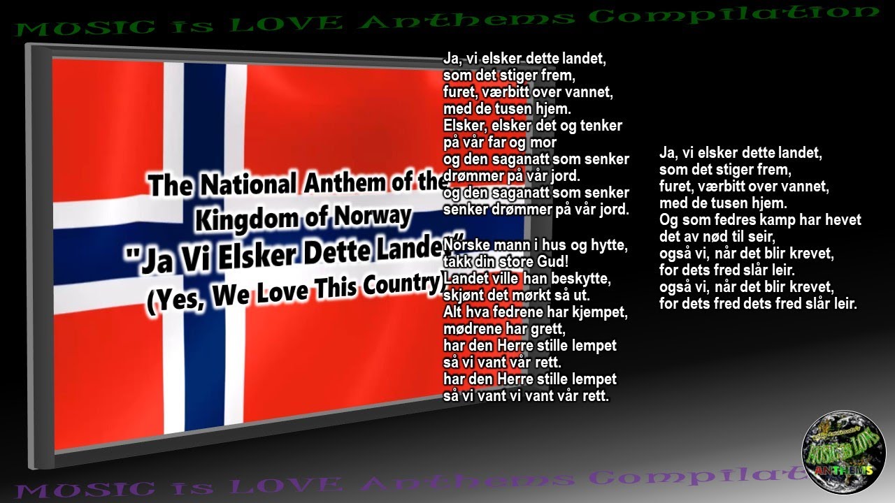 Norway National Anthem "Ja Vi Elsker Dette Landet" INSTRUMENTAL ...