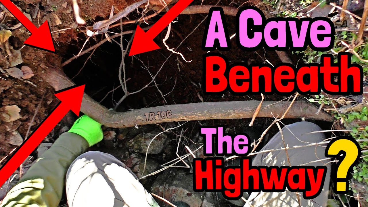 WIll this obscure sinkhole lead into a cave beneath the highway? - YouTube