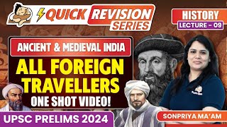 All Foreign Travellers|Ancient and Medieval India| UPSC Prelims 2024