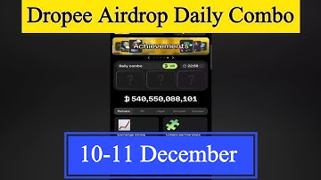 Dropee Daily Combo 10 December | Dropee Daily Combo Today | Today Dropee Combo Card