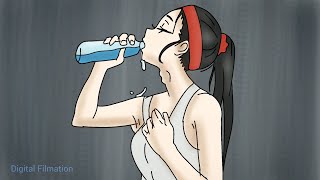 When She Drinks too Much Protein Shake 😱 - Female Muslce Growth Animation