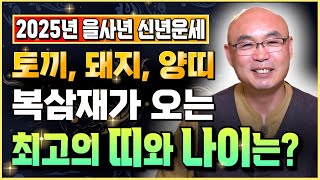 【 2025년 을사년 】 토끼띠 돼지띠 양띠 중 최고의 복삼재로 들어오는 띠와 나이는?! 2025년 삼재는 …