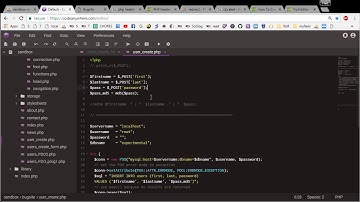 Codeanywhere Tutorials :: User create page submits to self with message
