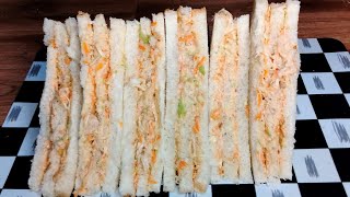 Mayo Chicken Sandwich Recipe | Veg Mayo Chicken Sandwich | Quick Mayo Sandwich | Sandwich Recipe