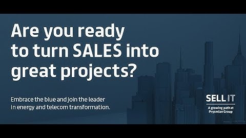 Join Prysmian Group and Sell It!