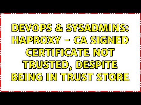 DevOps & SysAdmins: HAProxy - CA Signed Certificate not trusted, despite being in trust store