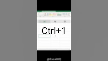 Excel Shortcuts! Ctrl+1