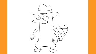 How to Draw AGENT P (Perry the Platypus) | Phineas and Ferb