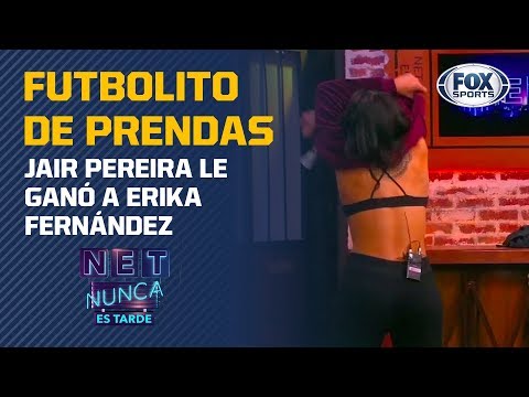 Jair Pereira le ganó a Erika Fernández el "Futbolito de prendas"
