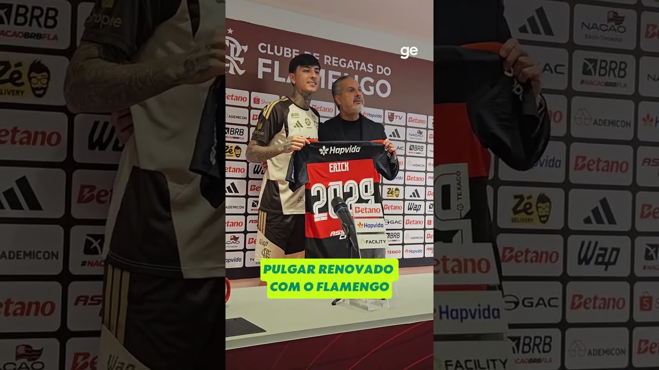PULGAR RENOVADO COM O FLAMENGO | #shorts | ge.globo