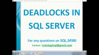 SQL Server Deadlocks