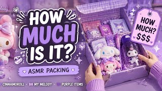 My Melody & Cinnamoroll ASMR Packing Orders💜 📦Big Reveal at the End! #sanrio #asmrvideos #mymelody