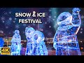 [4K] 🇷🇺 Moscow Snow and Ice Festival in Gorky Park ❄️ Fun Winter Activities in Moscow | Jan 2022