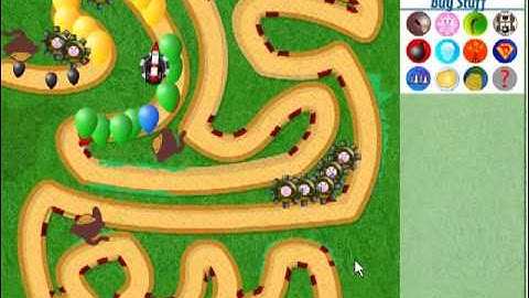 Bloons Tower Defence 3 track 1 walkthrough