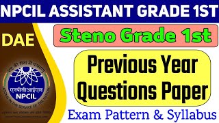 Npcil Assistant Grade 1 previous Year paper ! Npcil steno exam paper ! Npcil assistant exam Pattern