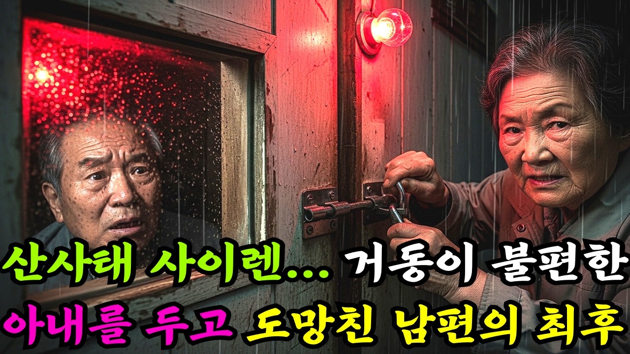 산사태 경보 울린 밤, 대피소에 ‘거동 불편’ 아내를 두고 도망친 남편… 사이렌 멎자 아내가 대피소 문을 잠갔다.