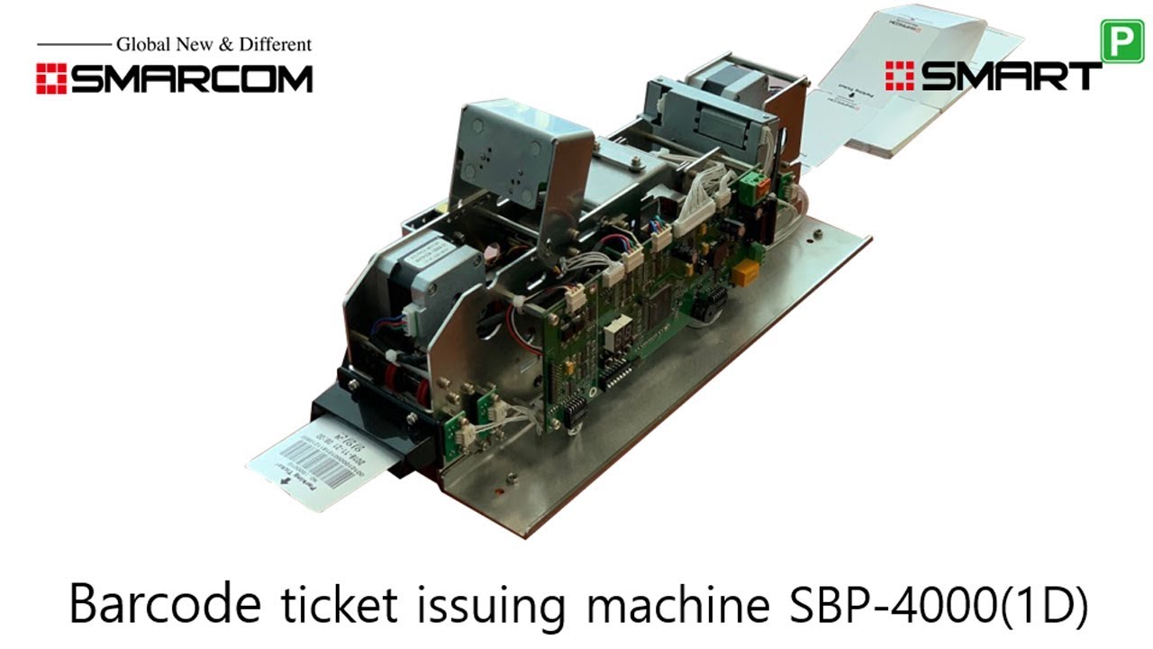 Barcode ticket issuing machine SBP-4000 (1D) - YouTube