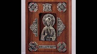 Икона «Святая Матрона» (деревянный оклад, бронза)